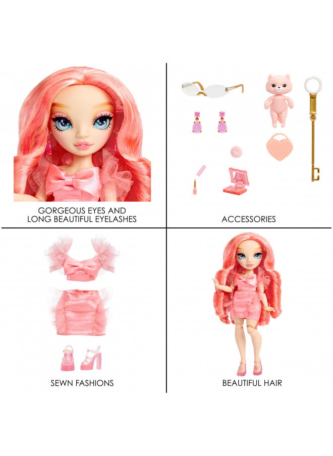 Rainbow High Pinkly - Pink Fashion Doll in Fashionable Outfit, with Glasses & 10+ Colorful Play Accessories. Gift for Kids 4-12 Years and Collectors