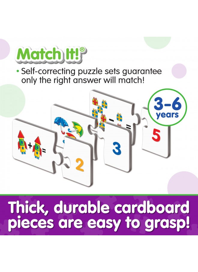 The Learning Journey Match It! Mathematics - STEM Addition and Subtraction Game - Helps to Teach Early Math Facts with 30 Matching Pairs Preschool Games & Gifts for Boys & Girls Ages 3 and Up, Multi