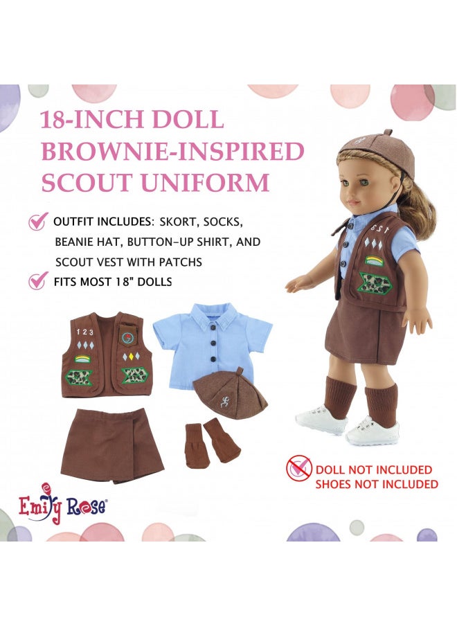 Emily Rose 18-inch Doll Clothes Modern 4-Piece Girl Scout Brownie-Inspired Uniform | Gift Boxed! | Compatible with 18