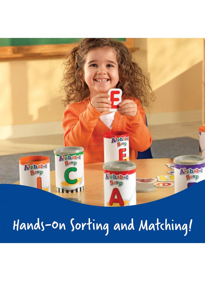 Learning Resources Alphabet Soup Sorters - 208 Pieces, Ages 3+, Early Phonics Manipulatives, ABCs, Alphabet Awareness & Recognition, Alphabet Soup Games