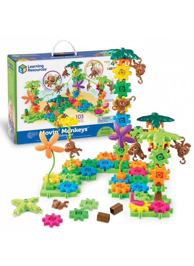 Learning Resources Gears! Gears! Gears! Movin' Monkeys Building Play Set, 103 Pieces