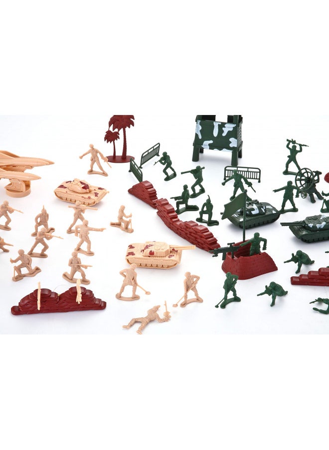 JOYIN 164 Piece Military Soldier Playset Army Men Play Bucket Army Action Figures Battle Group Deluxe Military Playset with Army Men, Aircrafts, Helicopters, Tanks with Bucket
