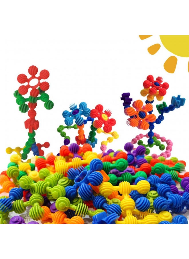 RAINBOW TOYFROG Star Flex STEM Building Toys - 70 Connector Blocks for Kids with Tote - Kindergarten STEM & Preschool Table Top Toys - Open Ended Building Blocks for Boys and Girls 3 Years Old & Up