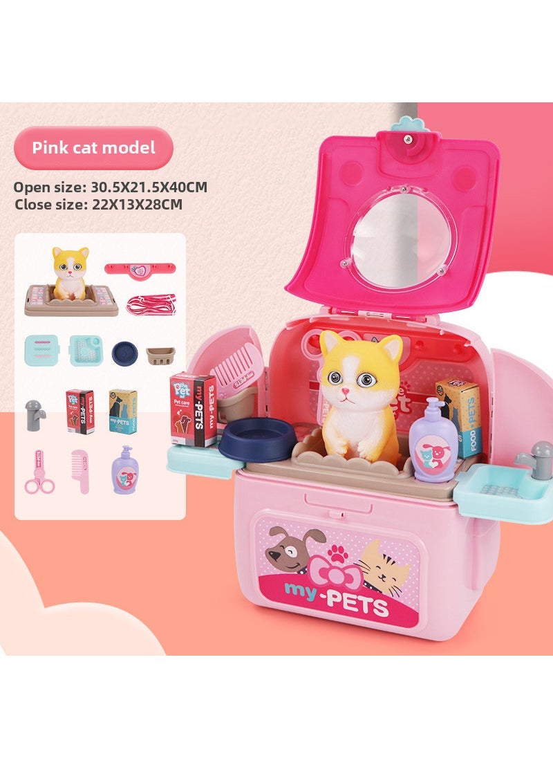 Kids Pet Backpack Space Playset Pink Cat: 036A