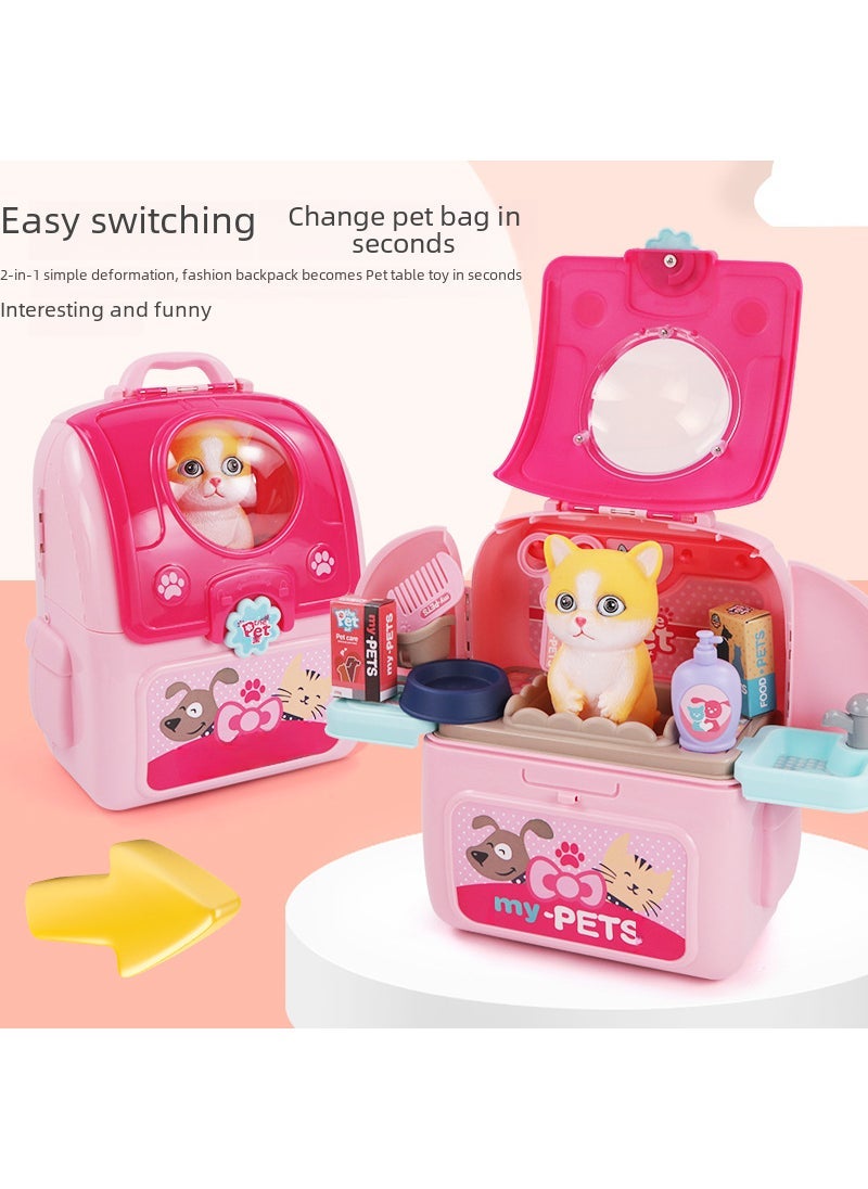 Kids Pet Backpack Space Playset Pink Cat: 036A