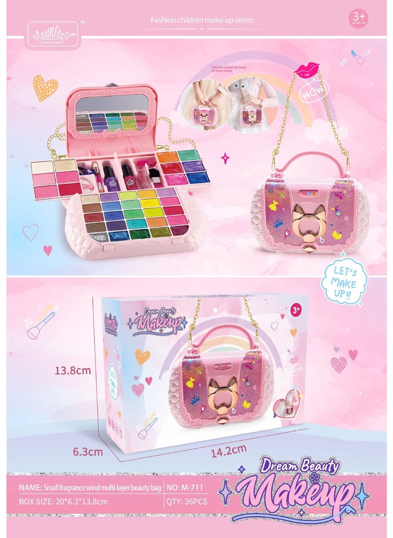 Kids Washable Makeup Toy Set for Princess Roleplay M711 makeup beauty bag