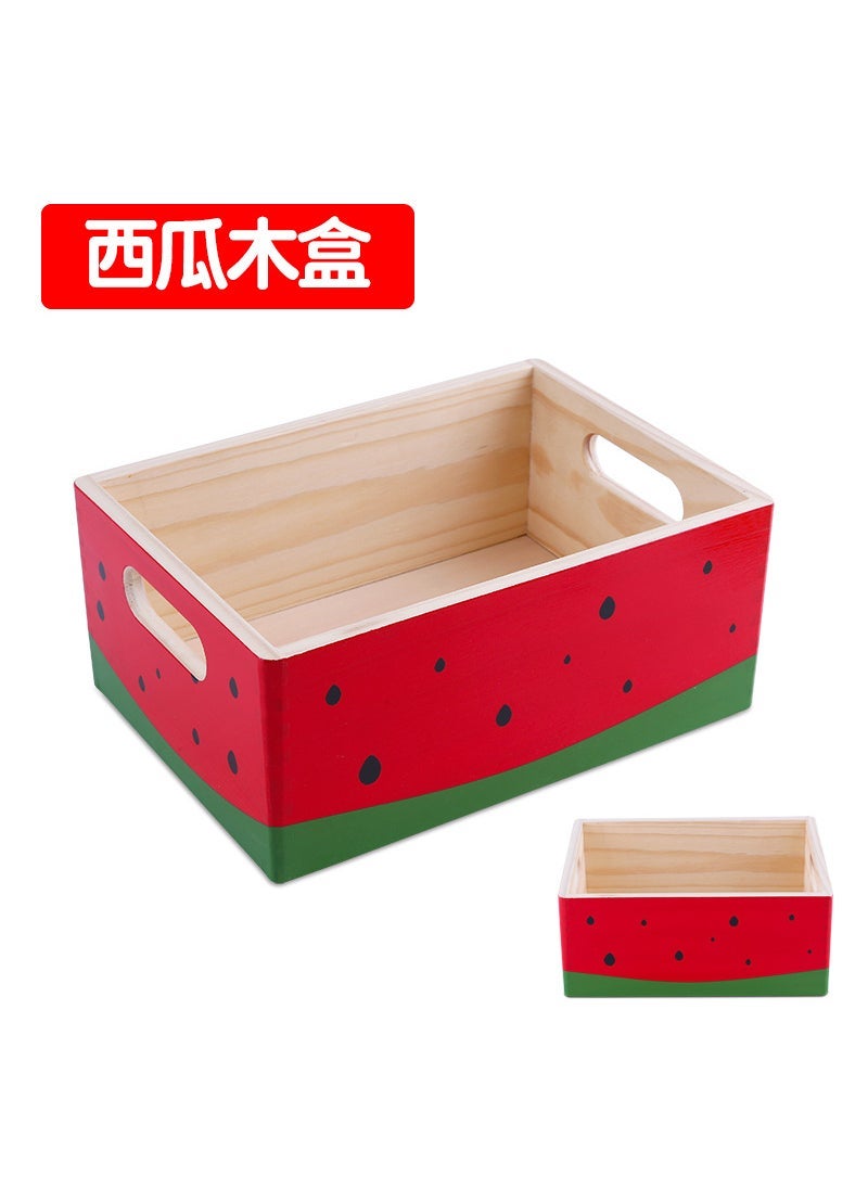 Strawberry Kitchen Playset with Burger  Fries Watermelon wooden box