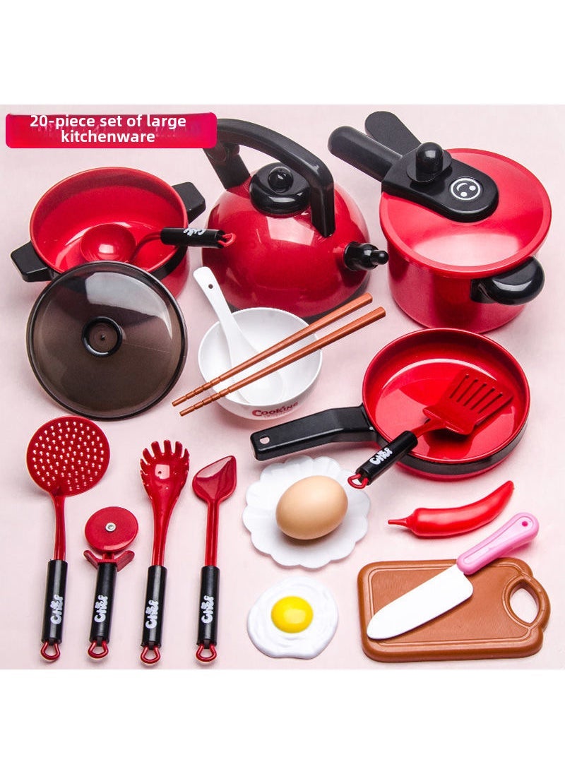 Childrens Play House Simulation Kitchen Playing Baby Cutting Fruit Cooking Kitchenware Set Girls Cooking Boys Girls Large-B-thickened kitchenware 20-piece set (random fruits and vegetables) Large-B-thickened kitchenware 20-piece set (random fruits and vegetables)