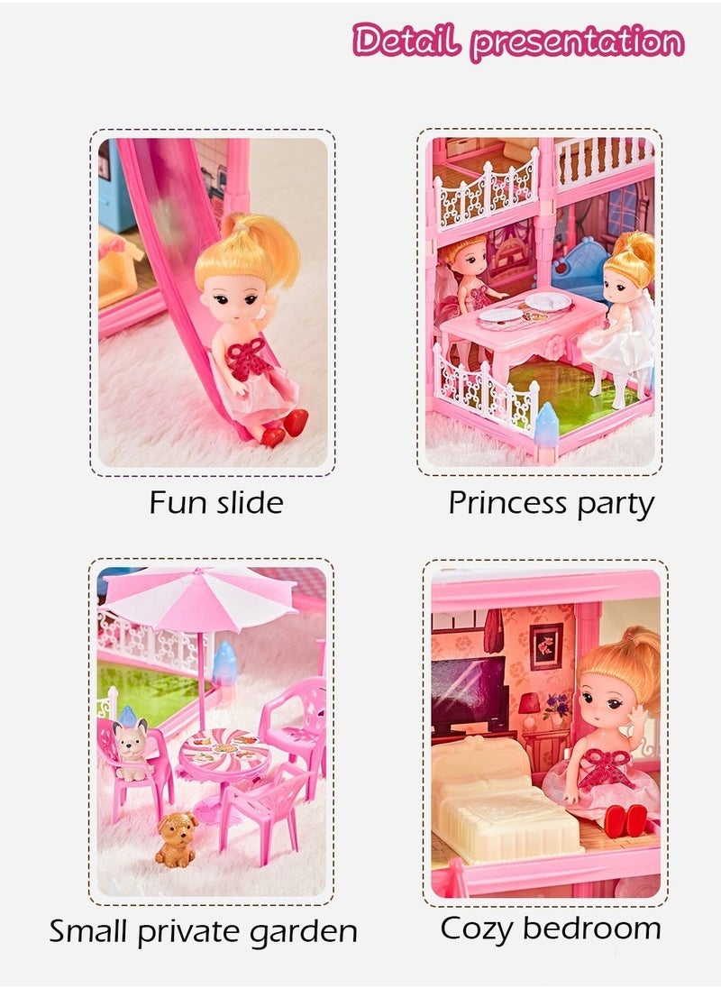 DIY Doll House,Big Size 5 Floors 19 Rooms Castle House With Decorating Dollhouse Accessories And Furniture,DIY Building Toys