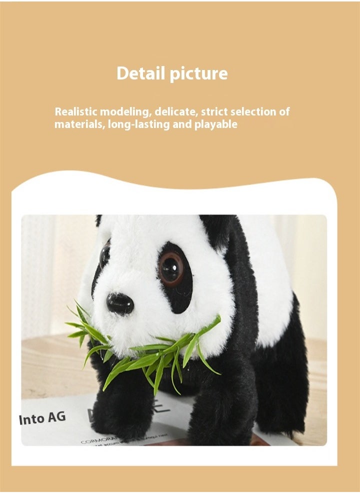 Electric musical toys, cute simulated plush panda, walking and wagging electronic pet doll，Children's toys birthday gifts