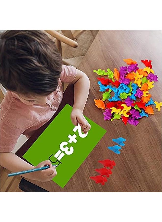 Counting Dinosaur Toys Matching Games with Sorting Bowls,Preschool Learning for Math, Educational Montessori  Toy Sets for Kids Aged 3+ Years Old Boys Girls (Dinosaurs)