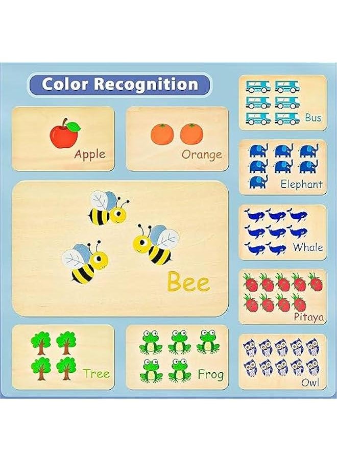 Wooden Counting Peg Board Kindergarten Math Manipulatives Number Counting Toys for Toddlers Learning Materials Montessori Educational Toys for 2 3 4 Year Old Boys Girls Gifts