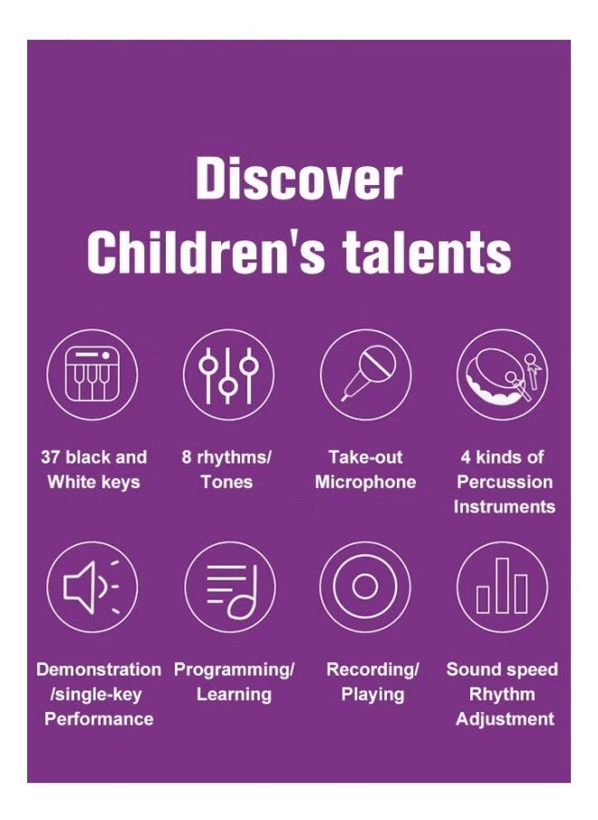 37 Key Piano Keyboard with Microphone for Kids Musical Toys for 3 4 5 6 Year Old kids  USB charging Piano Portable Music Keyboard Electronic Educational Learning Toy for Boys Girls Birthday Gifts