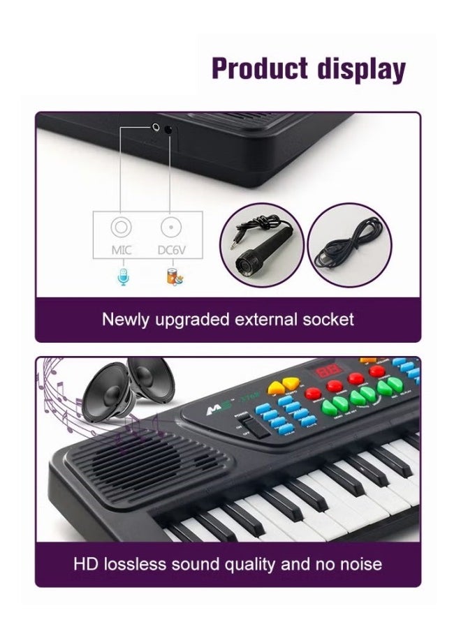 37 Key Piano Keyboard with Microphone for Kids Musical Toys for 3 4 5 6 Year Old kids  USB charging Piano Portable Music Keyboard Electronic Educational Learning Toy for Boys Girls Birthday Gifts