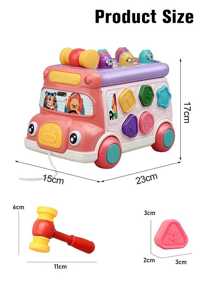 Pounding Toys For Toddlers Educational Toy Pull Along Bus Gopher Toy for Boys Girls Birthday Gift