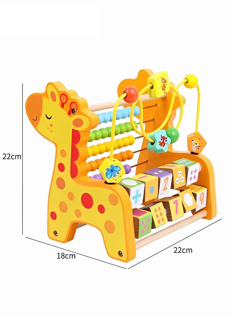 Baby Activity Cube Designed Specifically For Children Aged 3 And Above, Wooden Abacus Toy, Multifunctional Bead Maze Shape Classifier, Early Education Toy