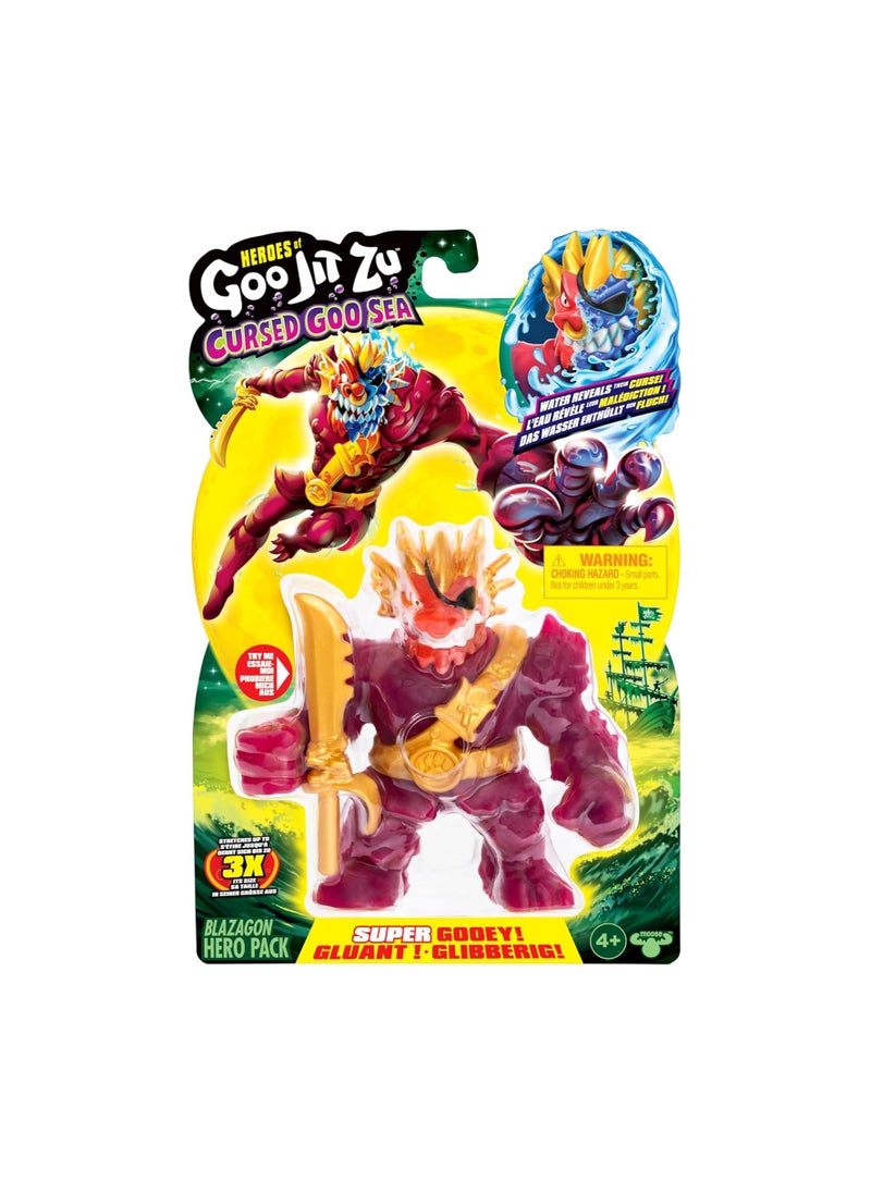 Heroes of Goo Jit Zu Cursed Goo Sea | Super Gooey, Goo Filled Toy Blazagon Action Figure Hero Pack