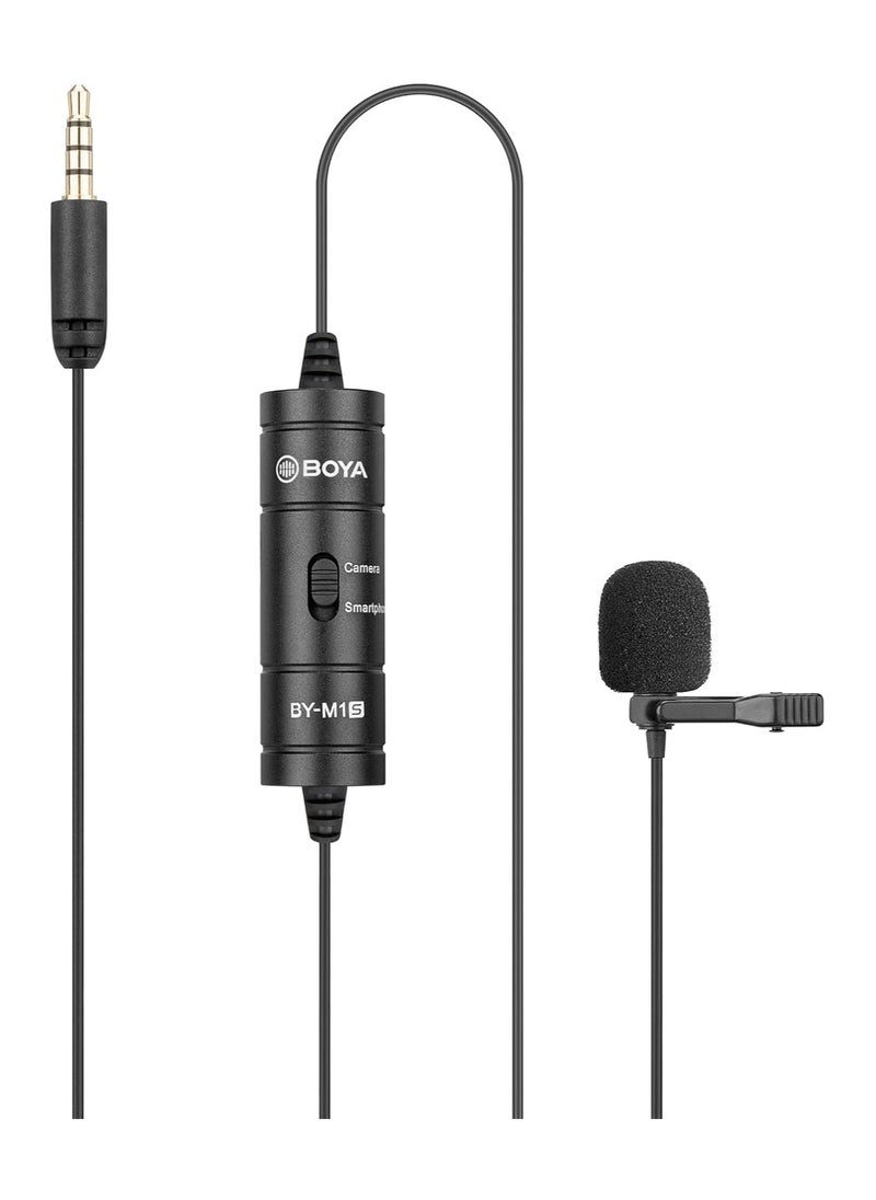 Boya Microphone for Cameras, Laptops, Mobiles , Black, BY-M1