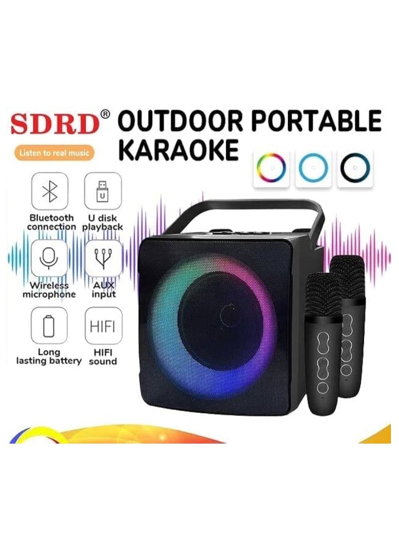 SD-508 Home KTV Outdoor Portable Bluetooth Speaker with Dual Wireless Microphones