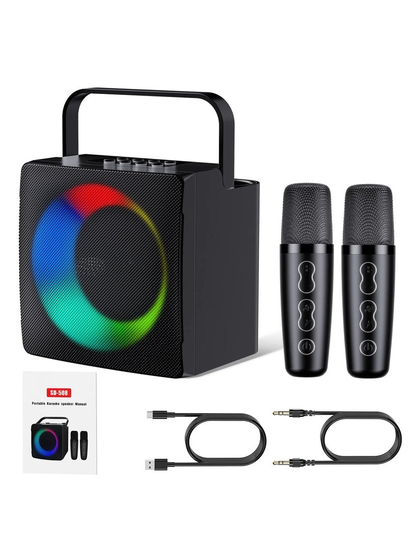 SD-508 Home KTV Outdoor Portable Bluetooth Speaker with Dual Wireless Microphones