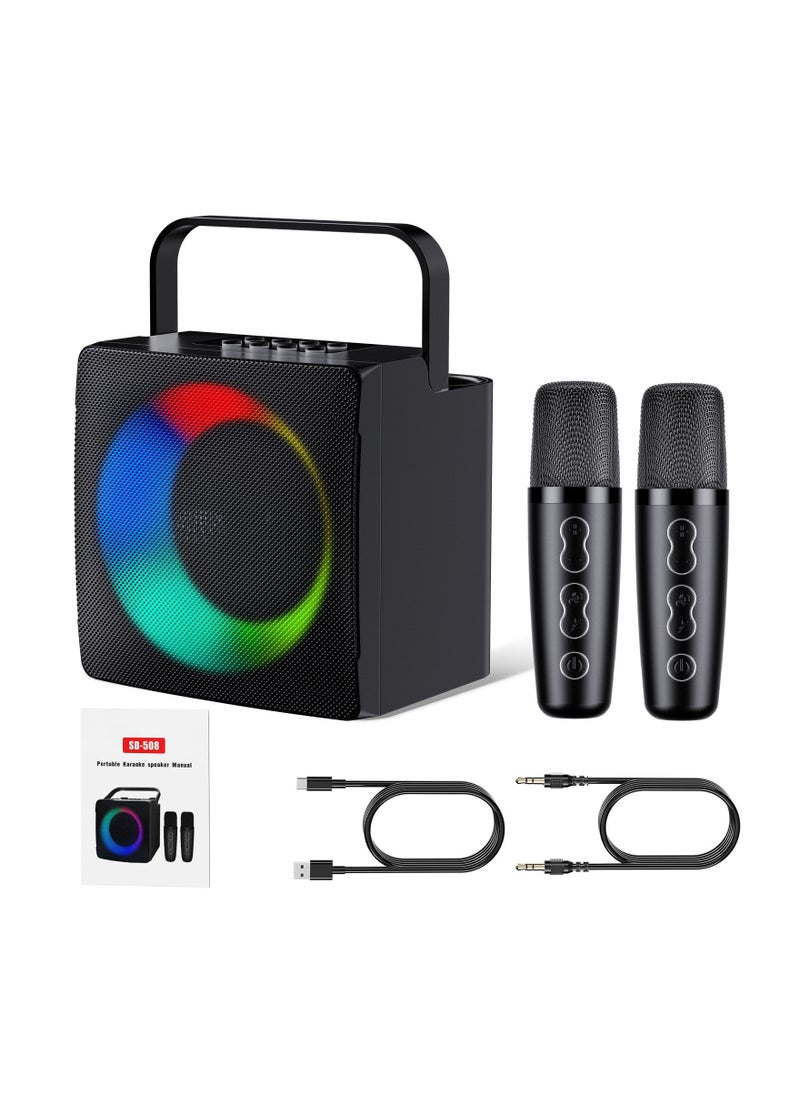 SD-508 Home KTV Outdoor Portable Bluetooth Speaker with Dual Wireless Microphones