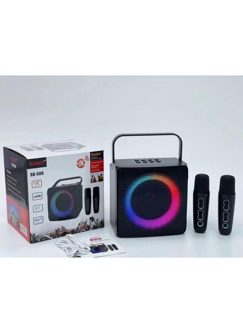 SD-508 Home KTV Outdoor Portable Bluetooth Speaker with Dual Wireless Microphones