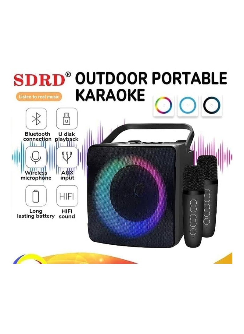 SD-508 Home KTV Outdoor Portable Bluetooth Speaker with Dual Wireless Microphones