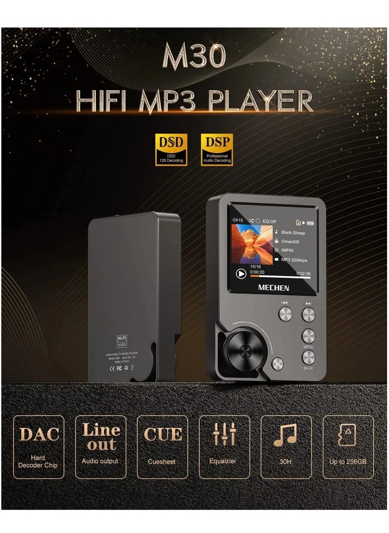 High Quality Lossless MP3 Player MECHEN M30 HiFi With 64GB 128GB Memory Card Support (128G)