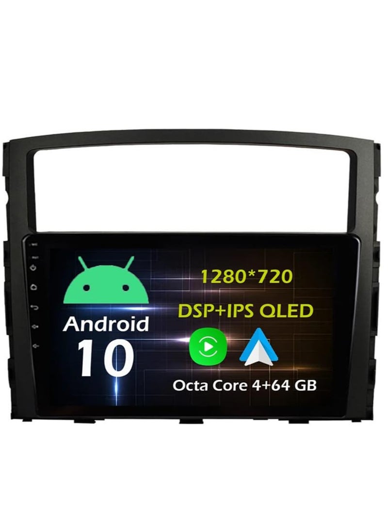 9'' Android Car Stereo Radio for Mitsubishi PAJERO V97/V93 2006-2013 Octa Core Android 10.0 Touchscreen Headunit supports GPS Navigation Carplay Android Auto BT DSP SWC AHD Backup Camera-4+64