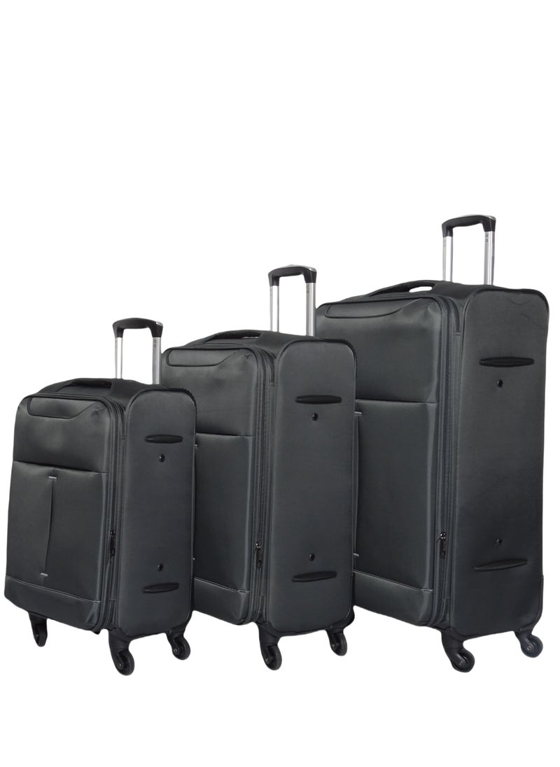 Saw&See 3-Piece Oxford Cloth Luggage Set Universal Wheels with Digital Lock 20/24/28 Inch Pewter