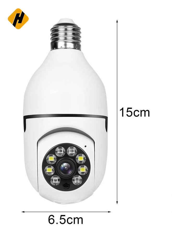 Bulb Camera 1080P, Night Vision IP Camera, PTZ Camera, 4X Digital Zoom Monitor, Home Security System, WiFi Camera Full Color