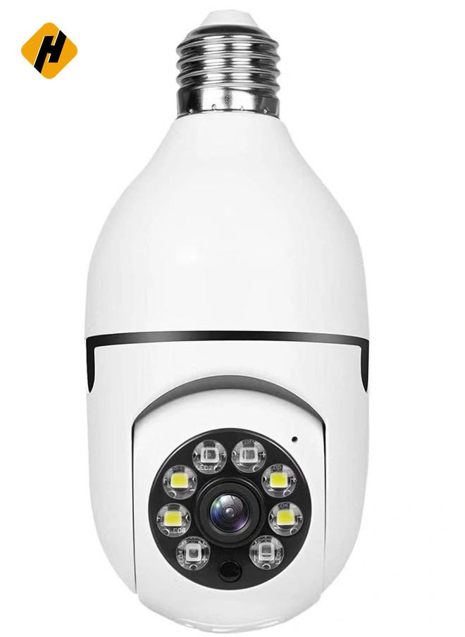 Bulb Camera 1080P, Night Vision IP Camera, PTZ Camera, 4X Digital Zoom Monitor, Home Security System, WiFi Camera Full Color