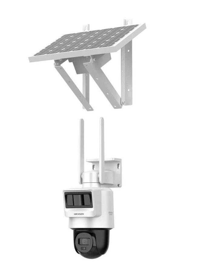 4MP Solar-Powered PT Security Camera with PIR + Radar Motion Detection, 30m IR Night Vision, 4G LTE Connectivity, Two-Way Audio, Supports Up to 512GB On-Board Storage, IP66 Waterproof, Digital WDR, Smart Supplement Light, Audio Alarm, and Vehicle/Human Detection | DS-2DE2C400IWG-K/4G/C05S10