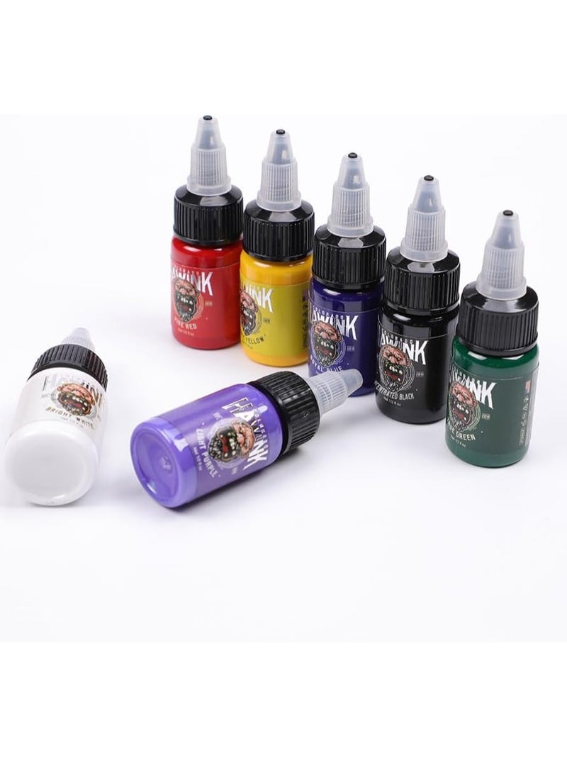 HAWINK Tattoo Ink Set 1/2oz (15ml) Tattoo Supply Ink USA 7 Colors Pigment Kit TI203-15-7