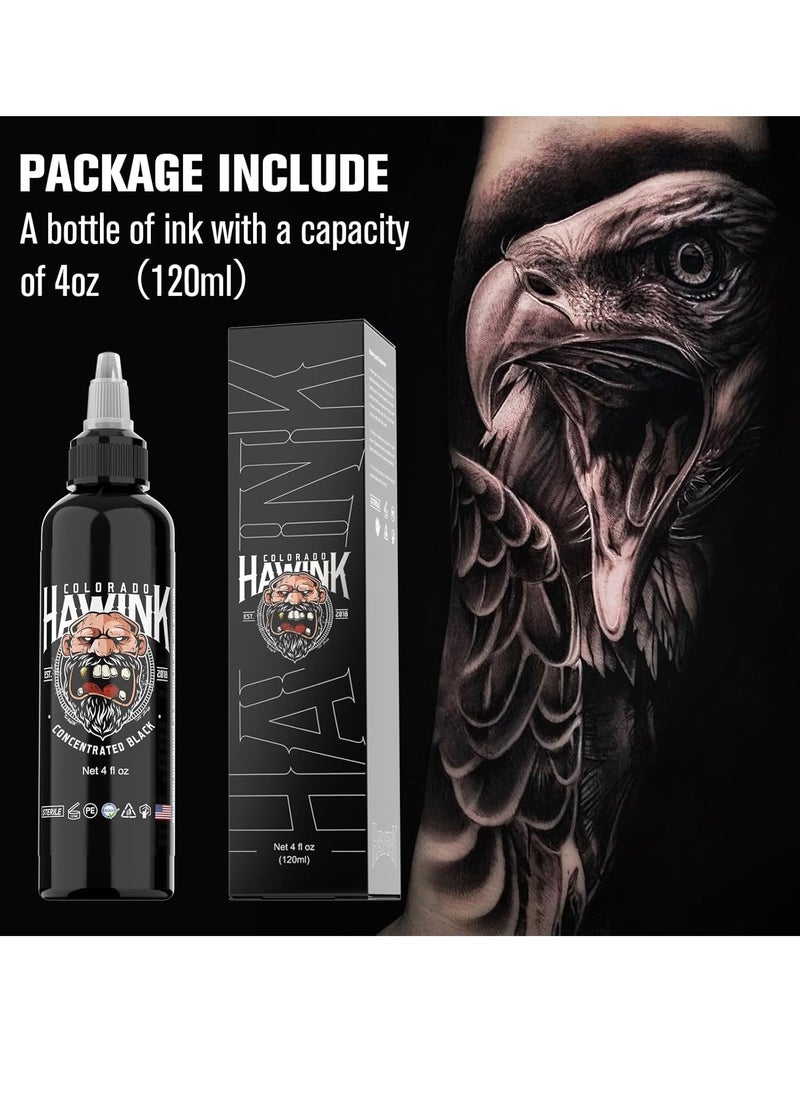 HAWINK Black Tattoo Ink 4oz(120ml) Friendly Pigment Tattoo Supplies Concentrated Black TI203-120-002