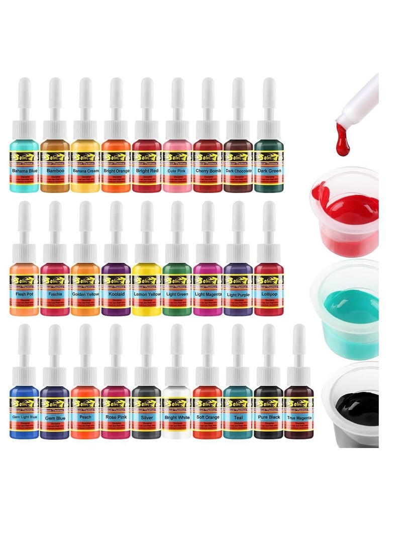 Solong Tattoo Ink Set 28 Colors Pigment Kit 1/6oz (5ml) Tattoo Supply Ink for Tattoo Kit TI1001-5-28