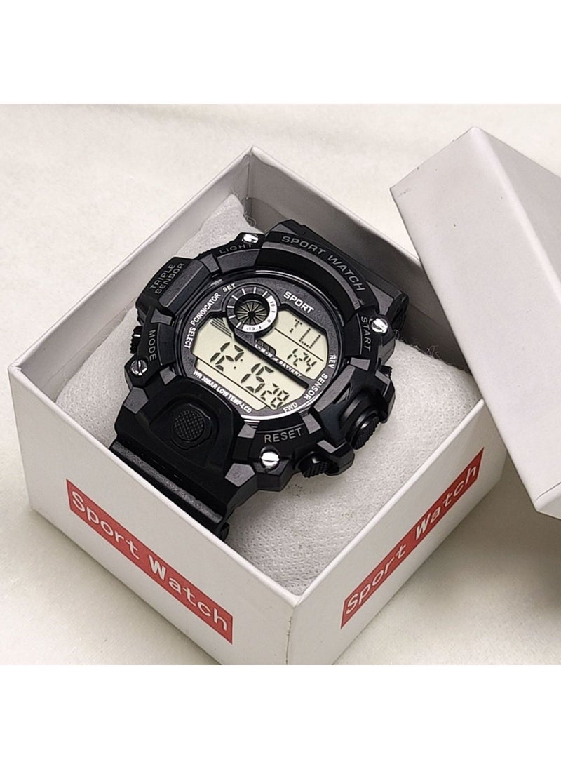 Student childrens watch primary and secondary school boys and girls teenagers alarm clock luminous Sports children electronic watch wholesale Black