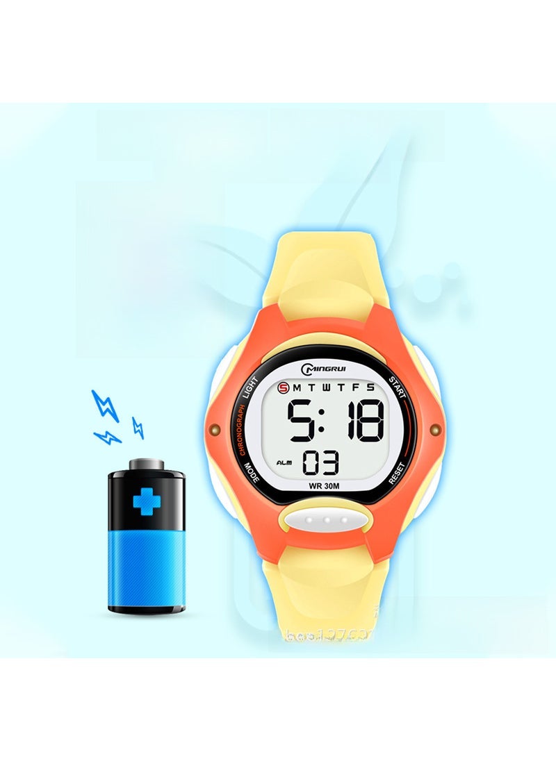 Waterproof Glow Sporty Kids Watch Pink waterproof alarm clock multi-functional