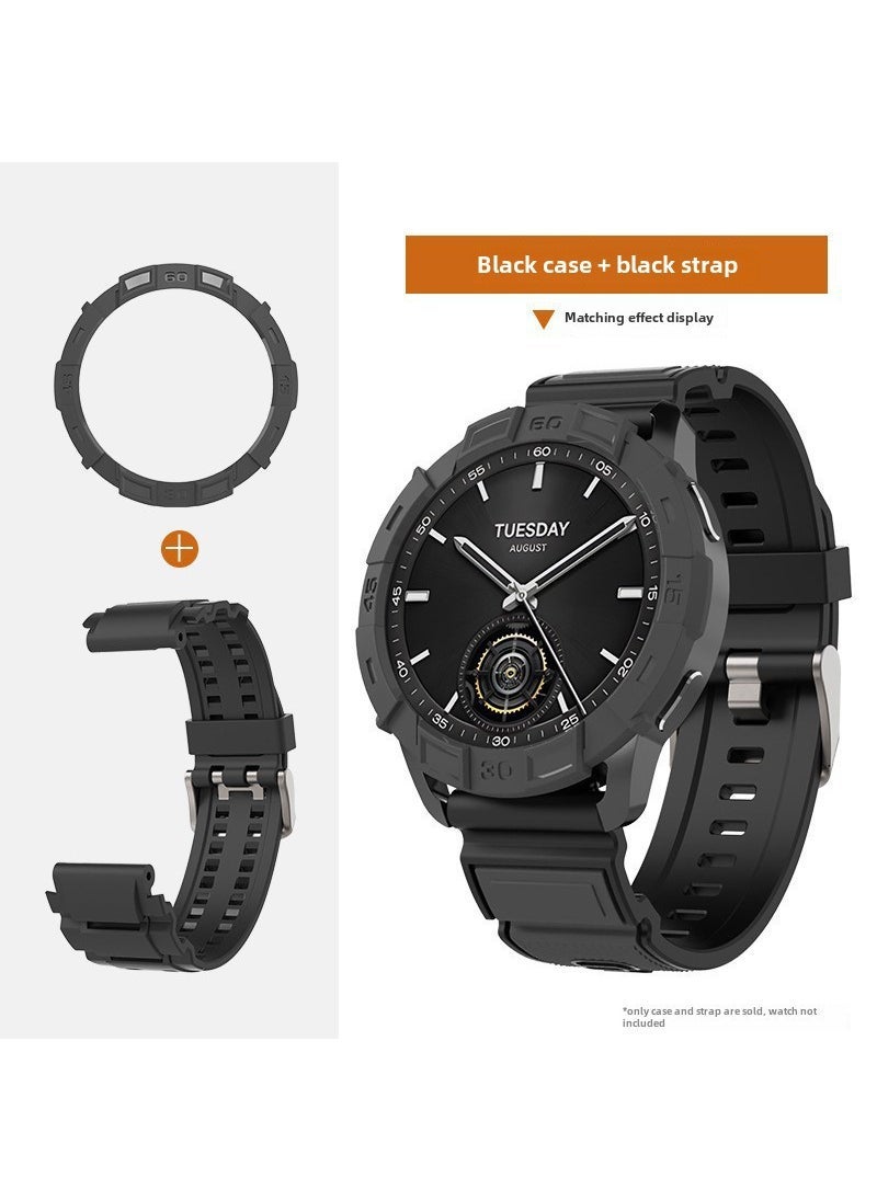 Xiaomi S3 Watch Bezel Protective Shell Replacement [Type B] black case + black strap