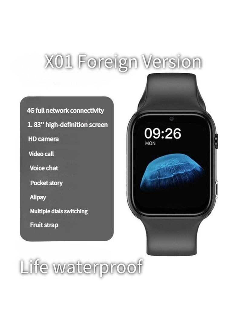 Kids GPS Smart Watch 5th 6th Gen Multilingual X01 black life waterproof