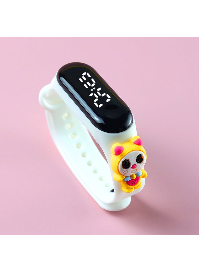 Kids Cartoon LED Watch Waterproof Touch Black Panda