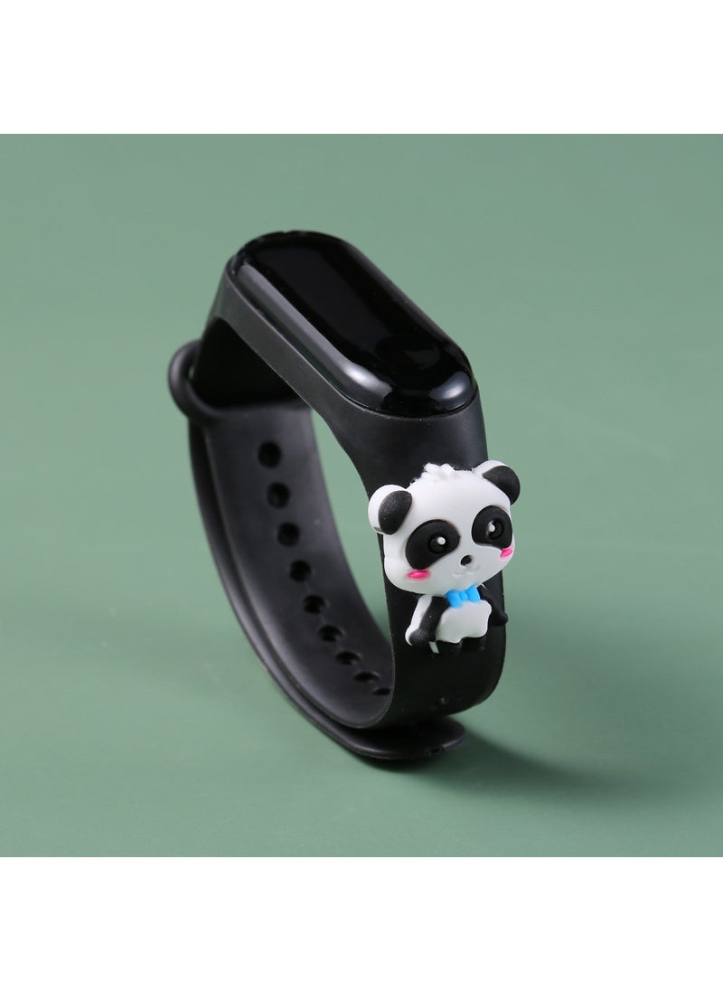 Kids Cartoon LED Watch Waterproof Touch Black Panda