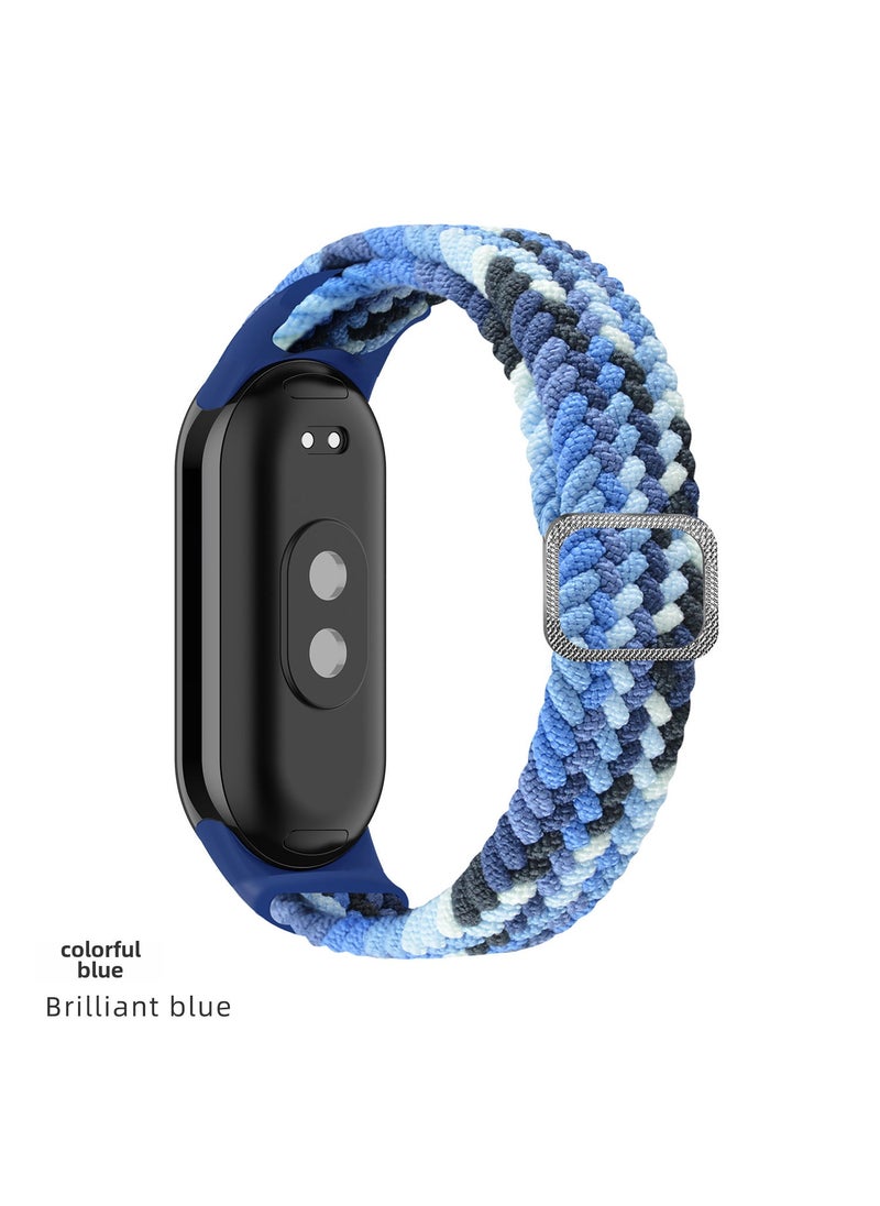 1 x 5 pcs Adjustable Nylon Weave Strap for Mi Band 9 19# colorful blue