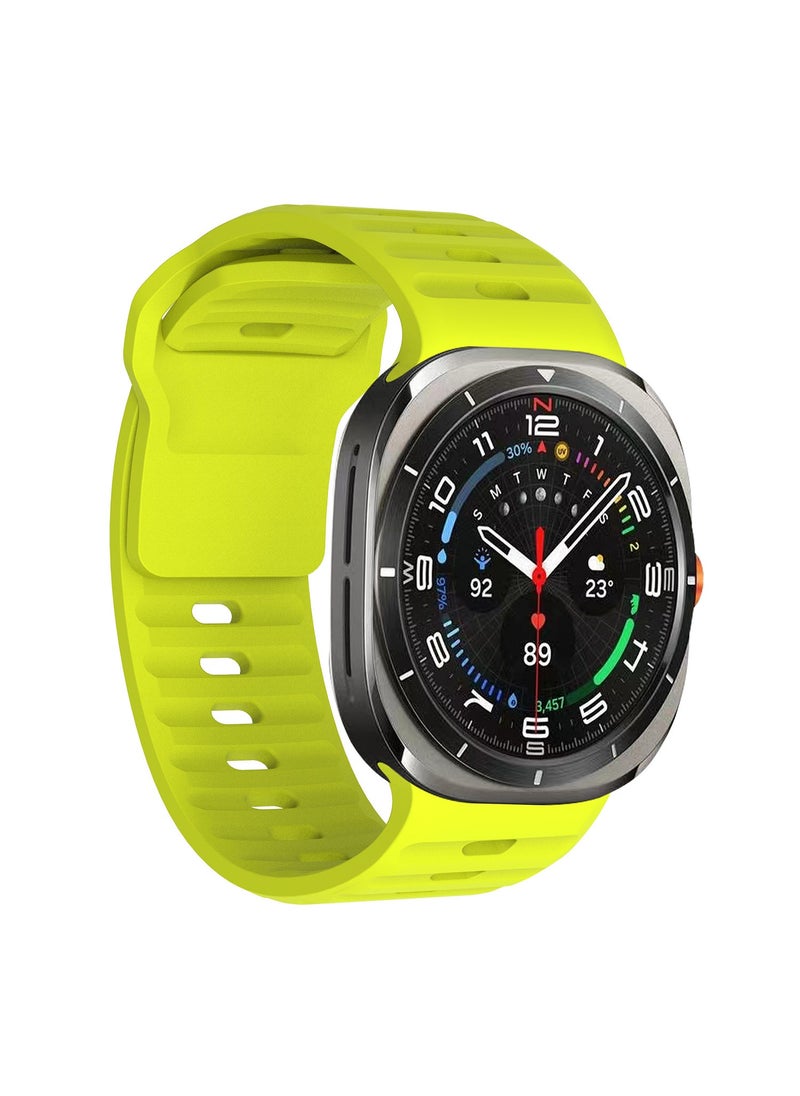 For Samsung Watch watch7 Ultra King Kong Square Buckle Sport Strap watch7 Ultra Silicone Strap fluorescent yellow