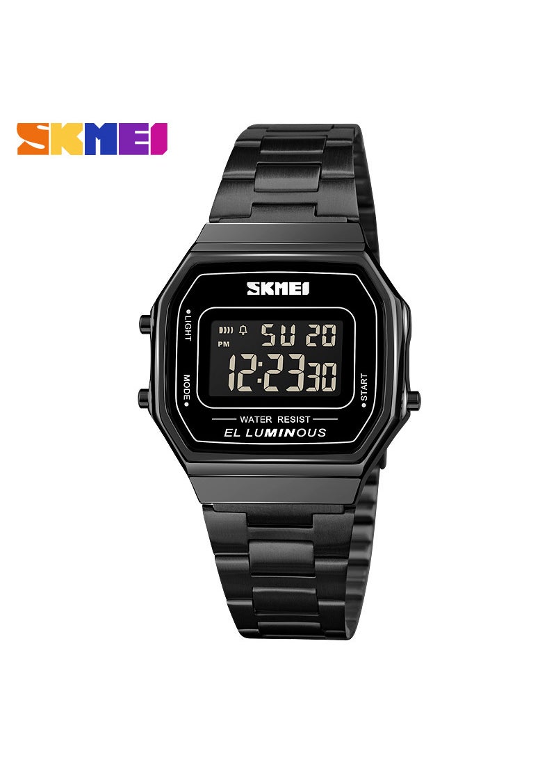 Trendy SKMEI Hip Hop Metal Wristwatch Black