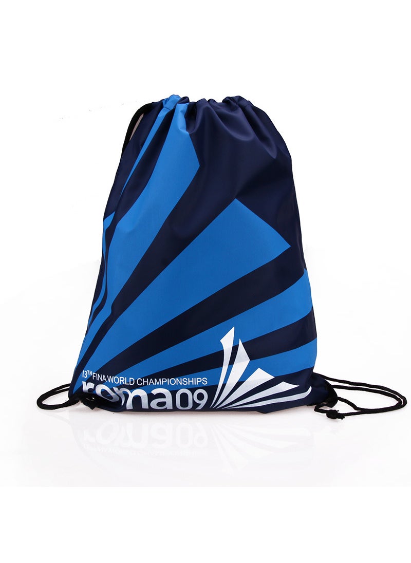 1 x 5 pcs Waterproof Beach Swim Backpack Drawstring Blue Stripe