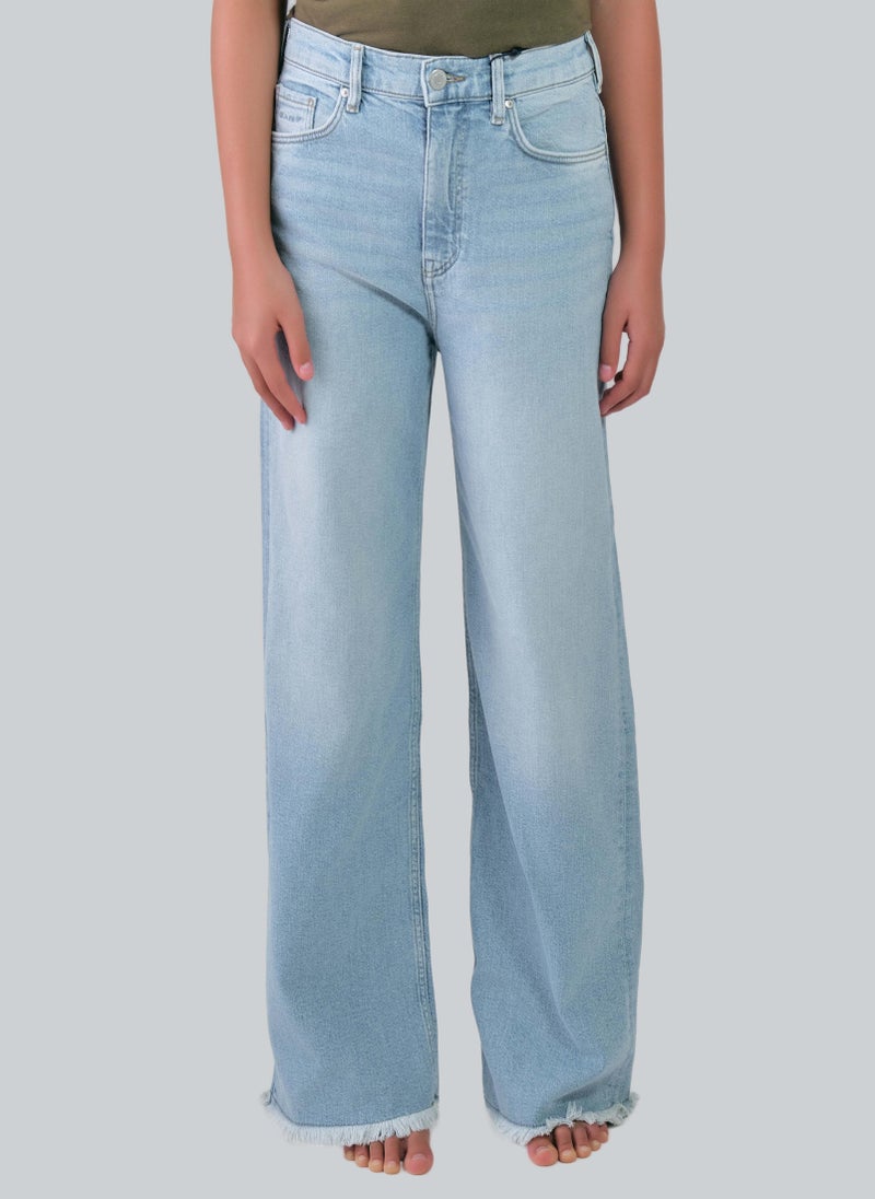 Gant Straight High Waist Raw Edge Jeans