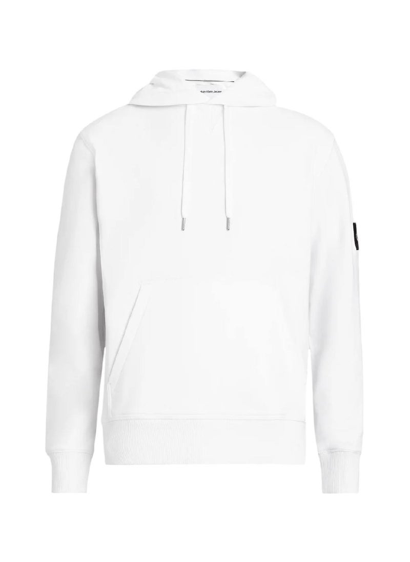 Men's Badge Hoodie - Cotton, White