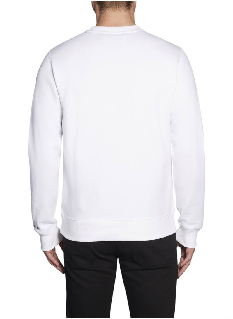 Men's Fleece Sweatshirt - Cotton Blend, White