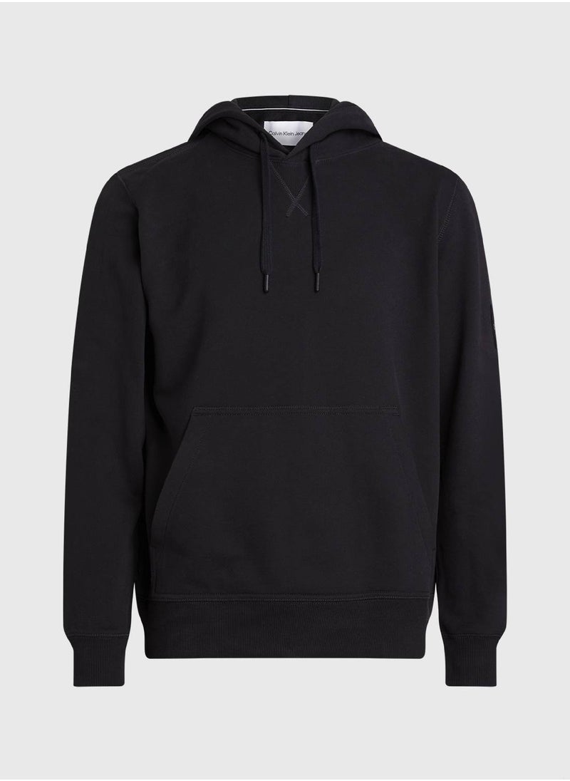 Men's Badge Hoodie - Cotton, Black